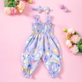 thumbnail image 1 of Cethrio Kids Girls Rompers, One Piece Printed Sleeveless Jumpsuits & Overalls Purple Size 18-24 Months, 1 of 9