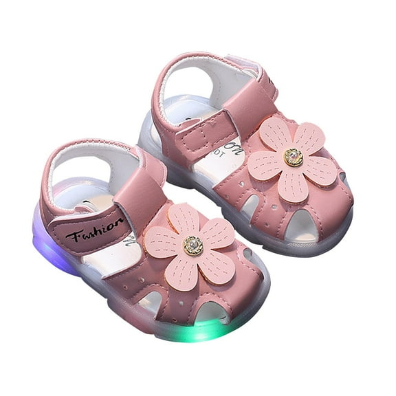 Cethrio Kids Girls Sandals, Casual Non-slip Gifts Summer Walker Shoes Pink Size 15-18 Months