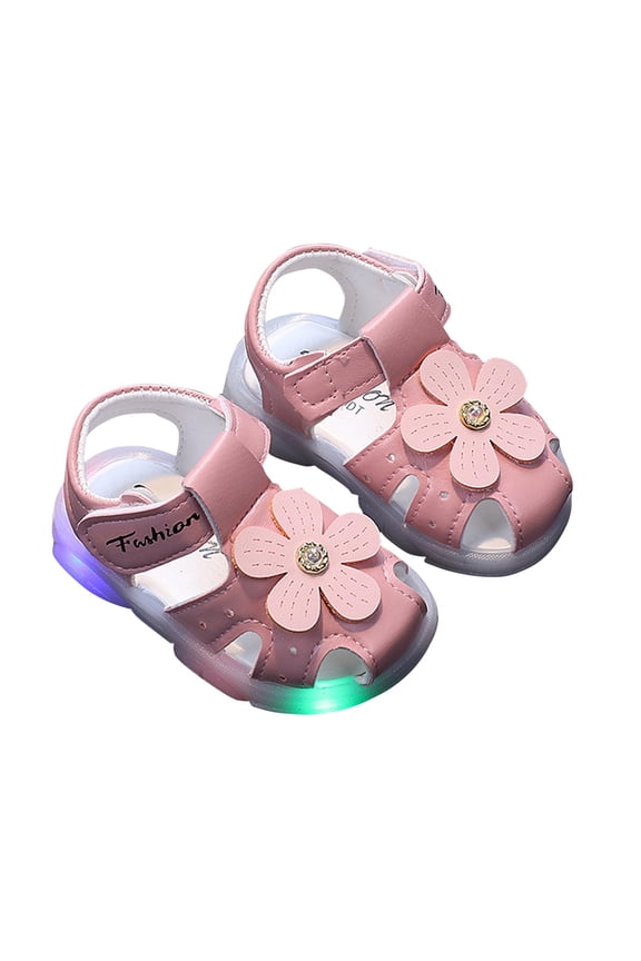 Kids Girls Sandals, Casual Non-slip Gifts Summer Walker Shoes Pink Size 15-18 Months