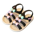 thumbnail image 1 of Cethrio Kids Girls Sandals, Casual Open Toe Low Heel Birthday Summer Shoes Black Size 4.5 T, 1 of 2