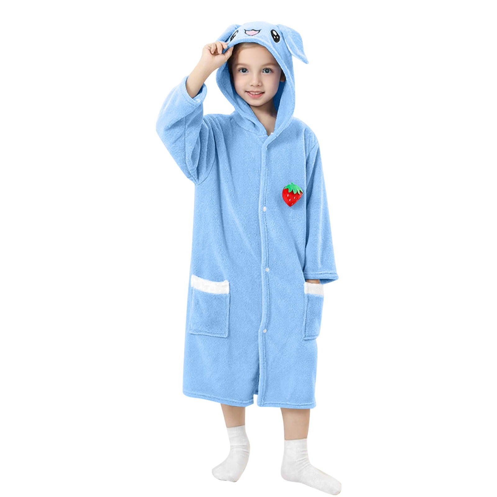 Cethrio Kids Girls Sleepwear Robes, Comfy Flannel Soft Long Sleeve ...