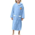 thumbnail image 1 of Cethrio Kids Girls Sleepwear Robes, Long Sleeve Soft Thermal Flannel Girls' Bathrobes Blue Size 3-15T, 1 of 5