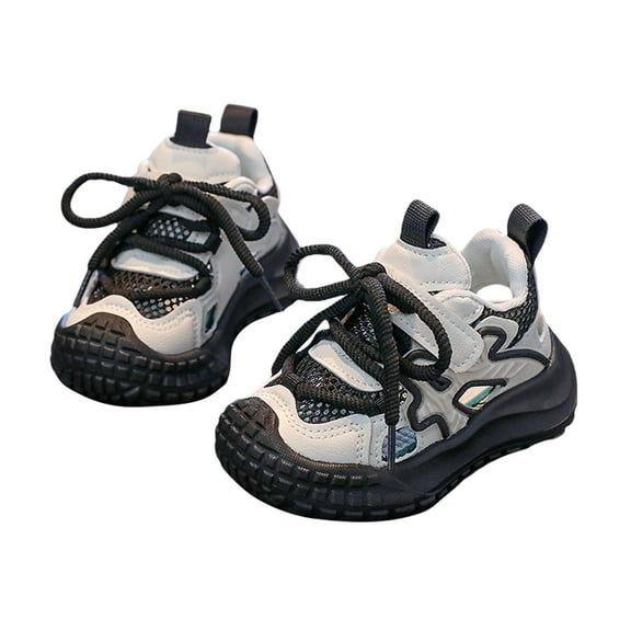 Cethrio Kids Girls Sneakers, Soft Sole Breathable Casual Lightweight Summer Shoes Black Size 3