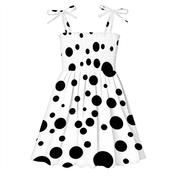 Cethrio Kids Girls Summer Dresses, Holiday Spaghetti Strap Cute Casual Sleevless Dresses White Size 5T