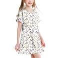 thumbnail image 1 of Cethrio Kids Girls' Summer Nightgowns, Short Sleeve Party Comfy Ruffled Sleep Dresses Multicolor Size 3-4 T, 1 of 4