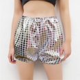 thumbnail image 1 of Cethrio Kids Girls Summer Shorts, Gifts Elastic Waist Performance Summer Dancewear Shorts Silver Size 3-4 T, 1 of 3