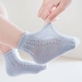 thumbnail image 1 of Cethrio Kids Girls Summer Socks, Cotton 5 Pack Soft Everyday Crew Socks Blue Size 1-3T, 1 of 4