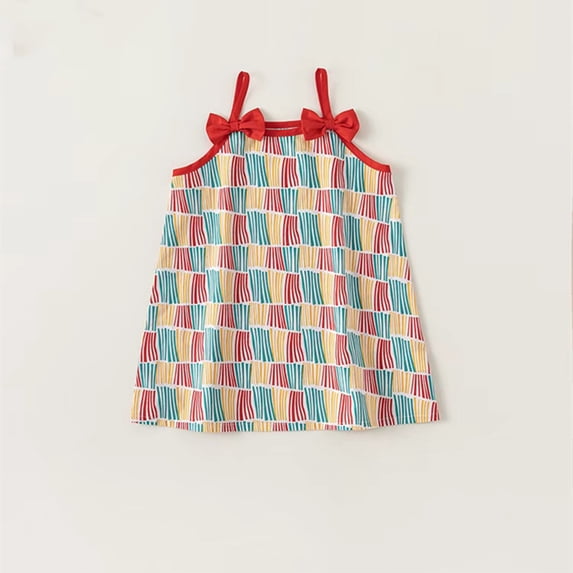 Cethrio Toddler Girls Sundresses- Cotton Sleeveless Cute Striped Fashion Grils Summer Dresses Multicolor Size 4T