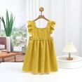 thumbnail image 1 of Cethrio Kids Girls Sundresses, Princess Birthday Holiday Sleeveless Summer Dresses Yellow Size 4-5 T, 1 of 3