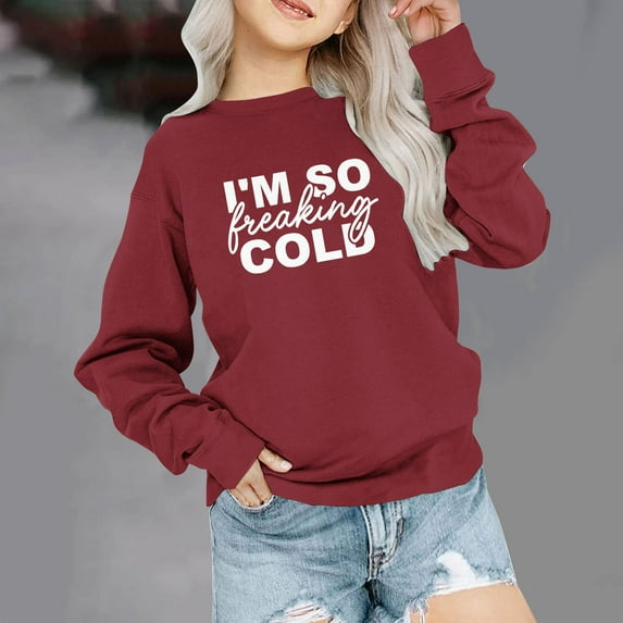 Cethrio Toddler Girls Sweatshirts, Crew Neck Casual Print Long Sleeve Pullover Tops Red Size 5-6 T