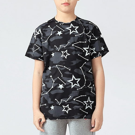 Cethrio Toddler Girls T Shirts 2025, Short Sleeve Gifts Casual Cotton Summer Tops Black Size 6 T