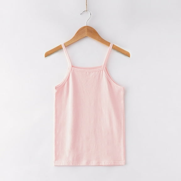 Cethrio Kids Girls Tank Tops, Sleeveless Comfy Soft Cotton Summer Clothes Pink Size 5 T