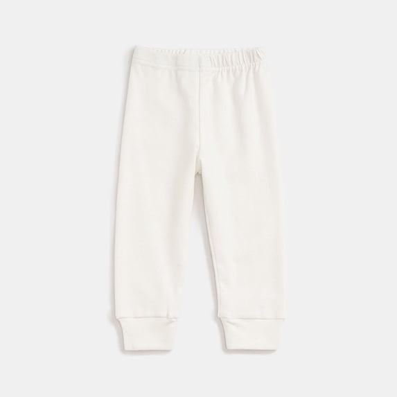 Cethrio Toddler Girls Thermal Leggings, Solid Color Cotton Stretch Warm Winter Bottoms White Size 6-7 T