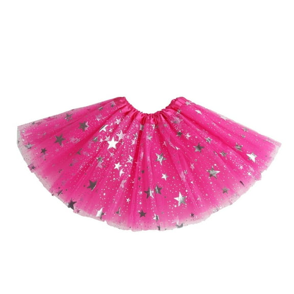 Cethrio Kids Girls Tutu Skirts, Gifts Elastic Waist Summer Dance Mini Skirts Hot Pink Size 1-6 T