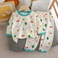 thumbnail image 1 of Wavsuf Toddler Kids Kid Girls Boys' Casual Long Sleeve Casual Loungewear Thin Home Clothing Two Piece Set Green Size 6-7 Years, 1 of 3