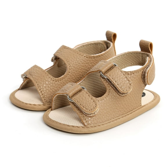 Wavsuf Toddler Sandals for Boys and Girls Casual Anti-slip Soft Bottom Cute Khaki Sandals Size 11
