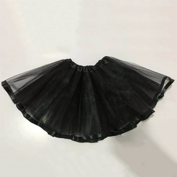 Cethrio Tutu Skirts for Kids Girls, Party Dance Summer Elastic Waist Princess Skirts Black Size 1-3 T