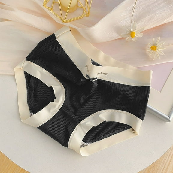 Cethrio Underwear for Girls, Breathable Mid-Waist Soft Cotton Girls Briefs Panties Black Size 10 T