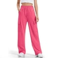 thumbnail image 1 of Cethrio Wide Leg Sweatpants for Girls, Casual Elastic Waist Athletic Running Cargo Pants Hot Pink Size 4-14 T, 1 of 9