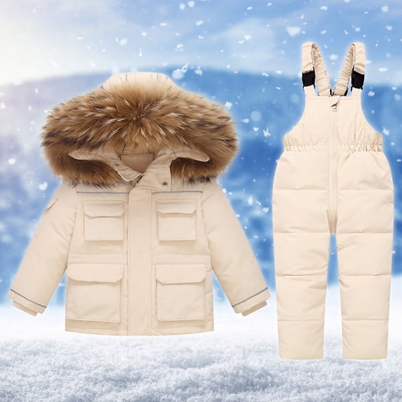 Piuwrlz Winter Baby Long Sleeve Outerwear Jacket for Toddler Boys Girls Coats Fashionable Plush Beige Size 2 Years