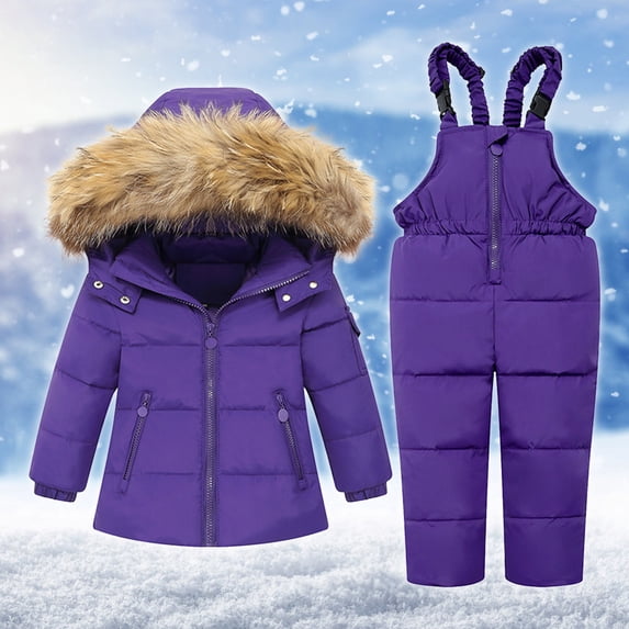 Piuwrlz Winter Baby Long Sleeve Outerwear Jacket for Toddler Boys Girls Coats Fashionable Plush Purple Size 2 Years