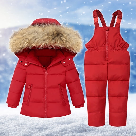 Piuwrlz Winter Baby Long Sleeve Outerwear Jacket for Toddler Boys Girls Coats Fashionable Plush Red Size 5 Years