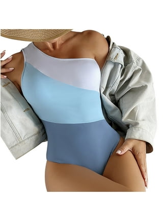 Cethrio Womens Bikini Swimsuits- Sexy Flower Printing Backless Two-Pieces  Beachwear Set Swimwear Blue 