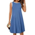thumbnail image 1 of Cethrio Women's Summer Dresses, Holiday Loose Sleeveless Beach Midi Dresses Blue Size XL, 1 of 9
