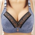 thumbnail image 1 of Cethrio Womens Push Up Bras 2025 Wirefree Bras Full Figure Bras Plus Size Lingerie, Blue 44/100bc, 1 of 4