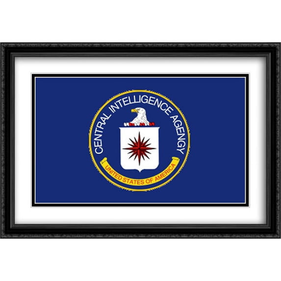 Cetral Intelligence Agency 2x Matted 40x28 Large Black Ornate Framed Art Print by The Flag Art Print Series