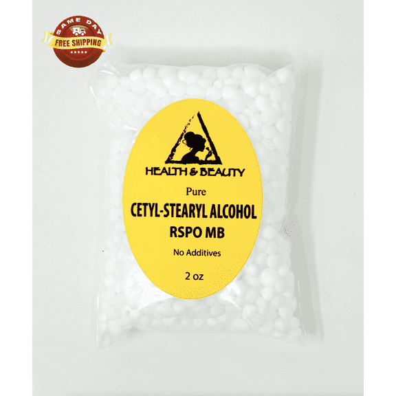 Cetyl-Stearyl Alcohol - RSPO MB 100% Pure Pastilles Beads 2 oz