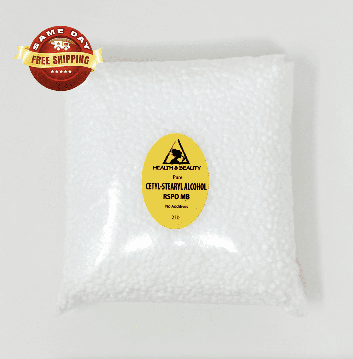 Cetyl-Stearyl Alcohol - RSPO MB 100% Pure Pastilles Beads 32 oz, 2 lb