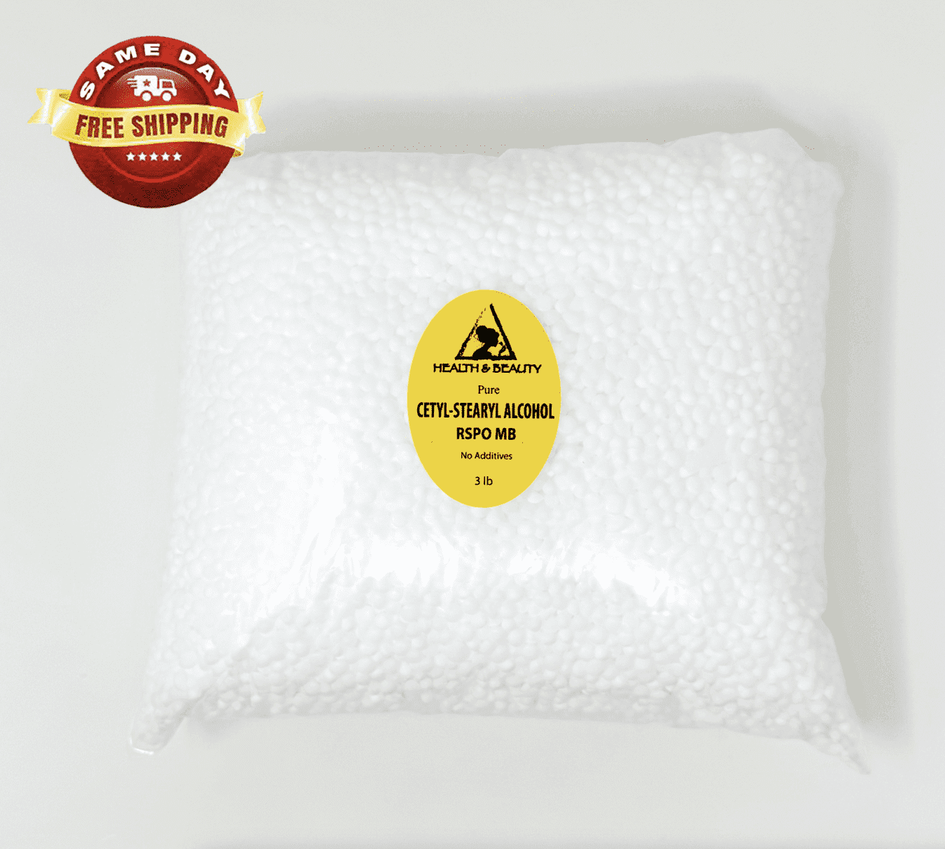 Cetyl-Stearyl Alcohol - RSPO MB 100% Pure Pastilles Beads 48 oz, 3 lb
