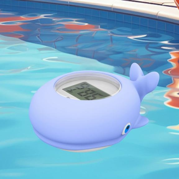 Cevemin 1 Pcs Bath Water Temperature Gauge - Electronic Thermometer with Smart Sensor and Marine Animal Designs, PVC Material for Home Use, Blue/Purple/Pink Options