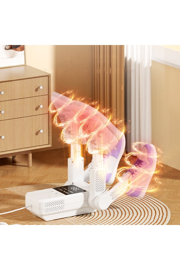 1 Pcs Boot Dryer and Shoe Dryer with Heat Blower - Telescopic Dry Ports, 180° Adjustable Rack for Drying Work Boots, Shoes, Gloves - Intelligent Timer