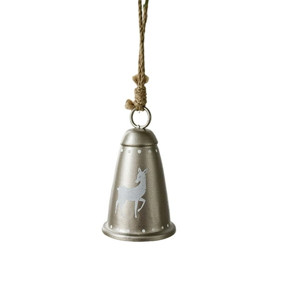 Cevemin 1 Pcs Christmas Metal Bell Ornaments - Iron Art Painting Silver Hanging Bells for Christmas Tree Xmas Holiday Home Party Decorations