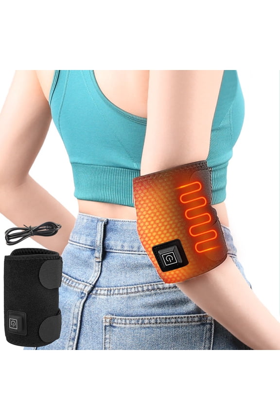 1 Pcs Heating Elbow Pads for Men and Women - Adjustable USB-Powered Warm Arm Sleeves with Three Heat Settings for Outdoor Activities Biking Skiing Travel