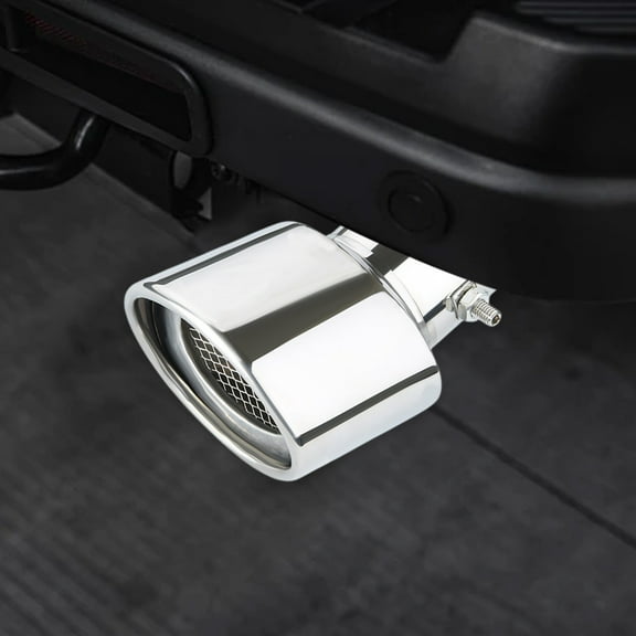 Cevemin 1 Pcs Universal Stainless Steel Car Exhaust Pipe Cover - Single Pipe with Mesh Tailpipe Decor for Automotive Modification