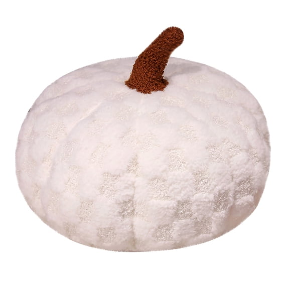 Cevemin 10x12 inches Pumpkin Pillow with Lamb Wool - Soft Pumpkin Shaped Plush Pillow for Home Decor, Halloween Gift