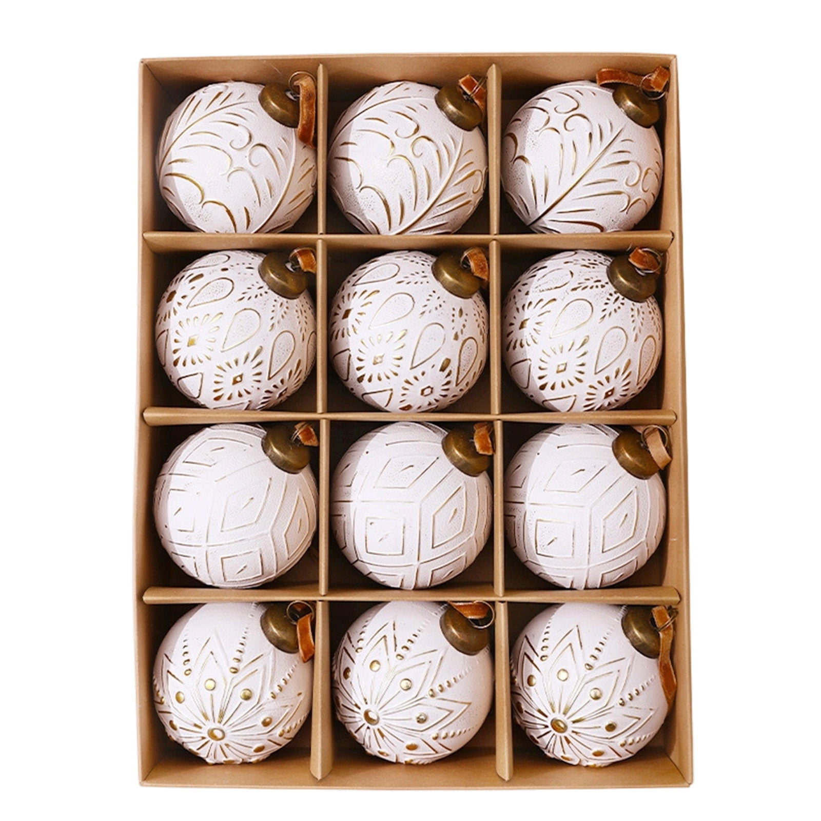 Cevemin 12 Pcs Antique Hand-Painted Christmas Ball Ornaments - Vintage ...