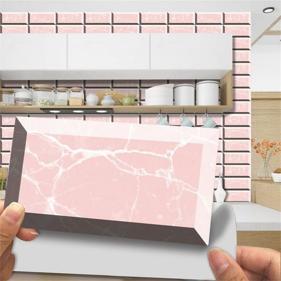 Cevemin 12 Pcs Crystal Film Tile Stickers - Adhesive Removable PVC Waterproof Decals for Kitchen Bathroom Floor Wall Home Improvement