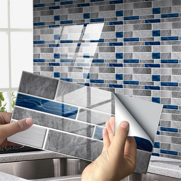 Cevemin 12"x12" Crystal Tile Stickers - PVC Self-adhesive Wear-resistant Floor Wall Stickers for Kitchen Bathroom Backsplash Home Renovation