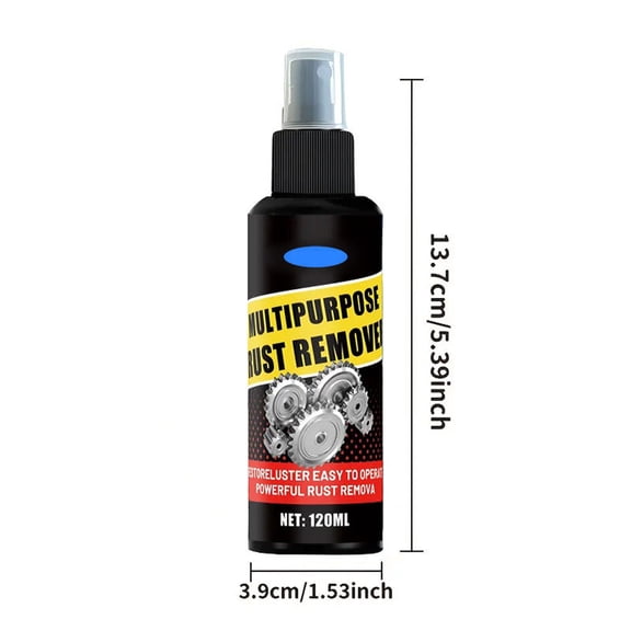 Cevemin 120ml Multipurpose Rust Remover Spray for Metal and Car Chassis Cleaning - Plastic Bottle with Sponge for Automotive, Household, Industrial Use