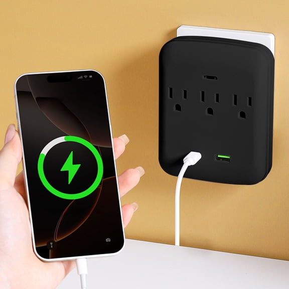 Cevemin 1415 - Multi Hole Plug Socket AC Outlets with USB and C Charging Ports, Home Office Travel Charger Station