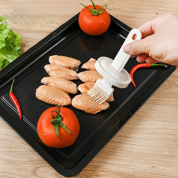 Cevemin 2.87x6.5 Inches Japanese Style Barbecue Brush - Nylon Bristles, Heat-Resistant Handle, Multi-Purpose Kitchen Tool for Baking Frying