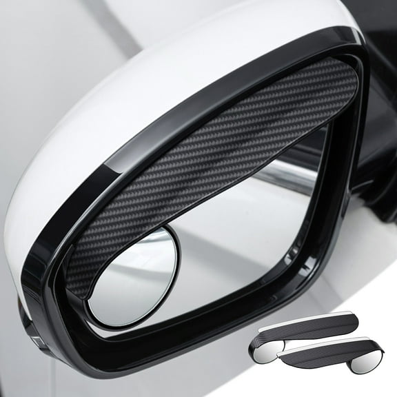Cevemin 2-Piece ABS Blind Spot Rearview Mirror Set with Rain Shield - for Expanding Vision and Blocking Rain, Universal for Sedan, SUV and Truck