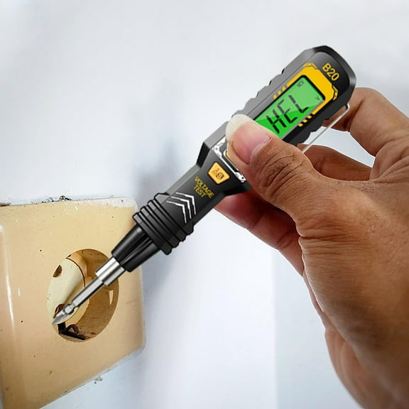 Cevemin 2-in-1 Digital Display Induction Test Pen - Plastic Material Voltage Tester with NCV Continuity Detection, Interchangeable Bits, for Electricians DIY