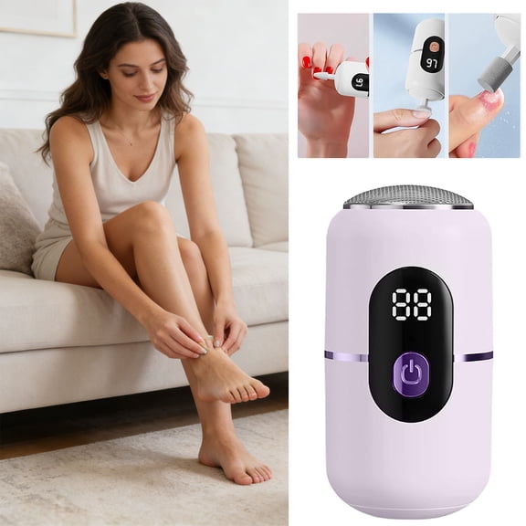 Cevemin 2-in-1 Electric Foot File Nail Grinder Automatic Dead Skin Callus Remover for Foot Care Home Use