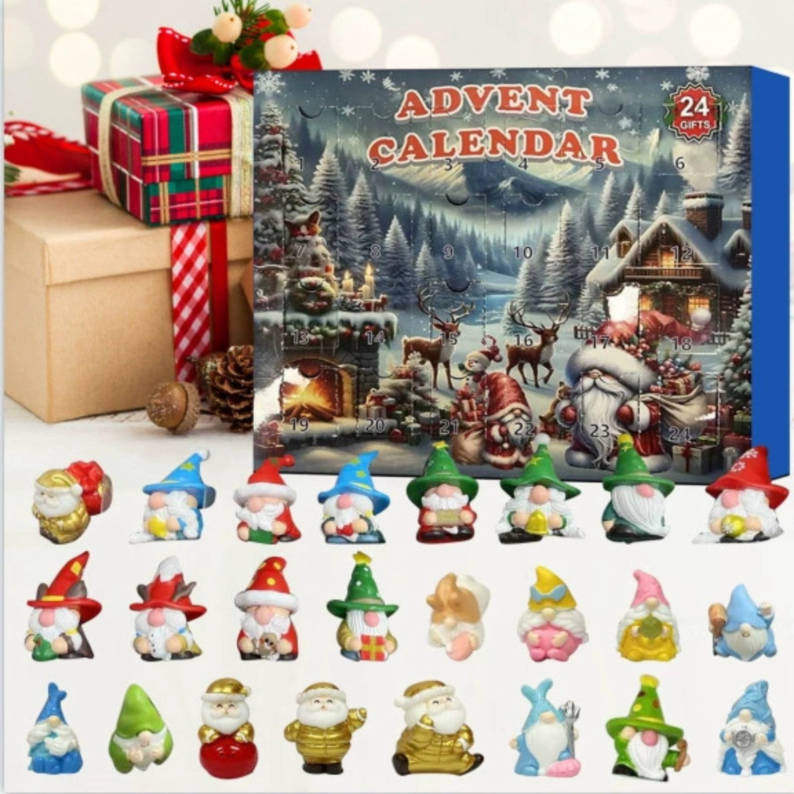 Cevemin 2025 Christmas Gnome Advent Calendar with 24 Unique Resin Gnome ...