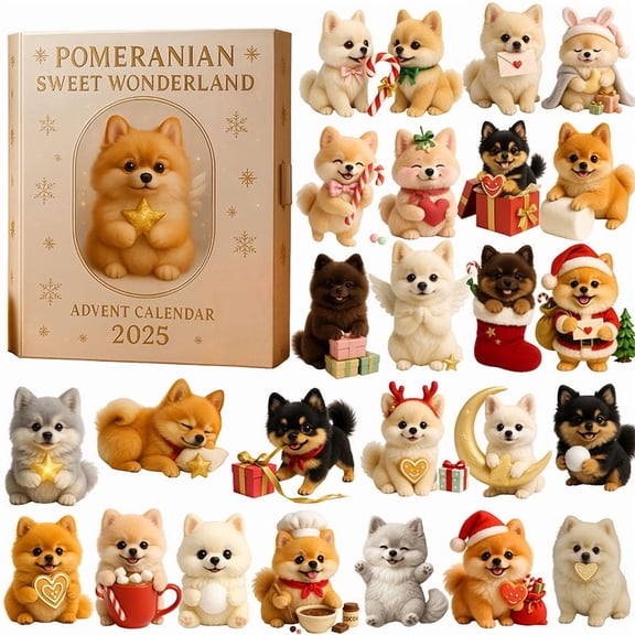 Cevemin 2026 Christmas Dog Lovers Advent Calendar with 24 Mini Puppies - Corgi, Poodle & Beagle Holiday Countdown Decor | Gift for Pet Owners & Kids, Vintage Style Family Activity
